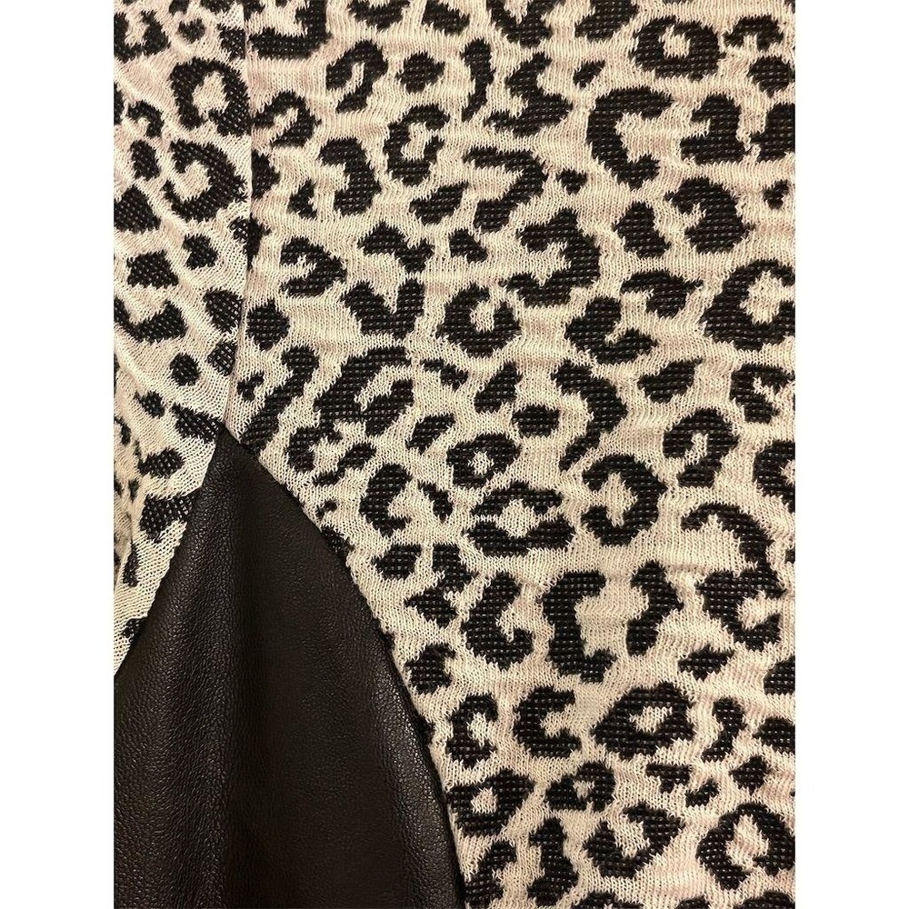 Guess Girls White Leopard Animalier Jacquard Dress Faux Leather Trim Size 16 NEW - Picture 5 of 10